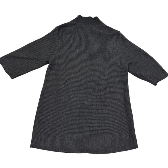 Birch Hill Ribbed 3/4 Sleeve Open Front Long Line Cardigan Women's Size Large - Picture 3 of 9